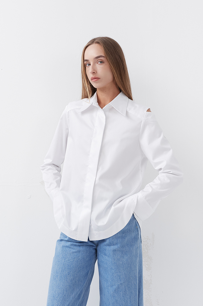 Сорочка з вирізами бавовна білий (Р 139)